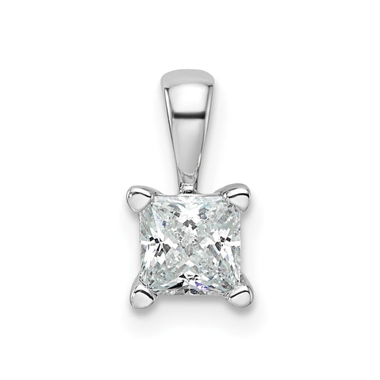 14k White Gold 1/2 Ct. Lab Grown Diamond VS/SI+ G+ 18 inch 4 Prong Pendant Necklace