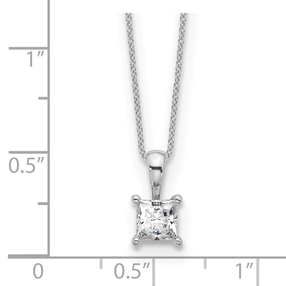 14k White Gold 3/4 Ct. Lab Grown Diamond VS/SI+ G+ 18 inch 4 Prong Pendant Necklace