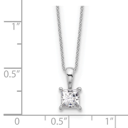 14k White Gold 3/4 Ct. Lab Grown Diamond VS/SI+ G+ 18 inch 4 Prong Pendant Necklace