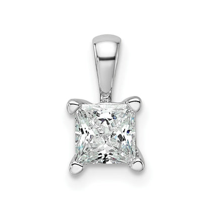 14k White Gold 3/4 Ct. Lab Grown Diamond VS/SI+ G+ 18 inch 4 Prong Pendant Necklace