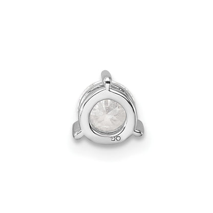 14k White Gold 1/2 Ct. Lab Grown Diamond VS/SI+ G+ Round Complete Three Prong Chain Slide Pendant