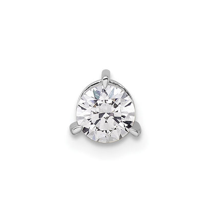 14k White Gold 1/2 Ct. Lab Grown Diamond VS/SI+ G+ Round Complete Three Prong Chain Slide Pendant