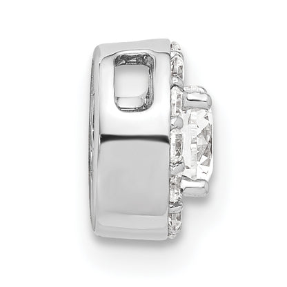 14k White Gold 1/2 Ct. Lab Grown Diamond VS/SI+ G+ Round Halo Chain Slide Pendant
