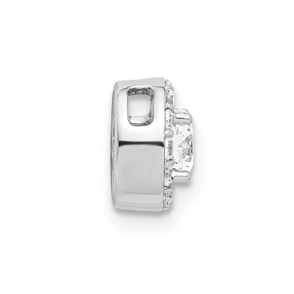 14k White Gold 1/2 Ct. Lab Grown Diamond VS/SI+ G+ Round Complete Halo Chain Slide Pendant