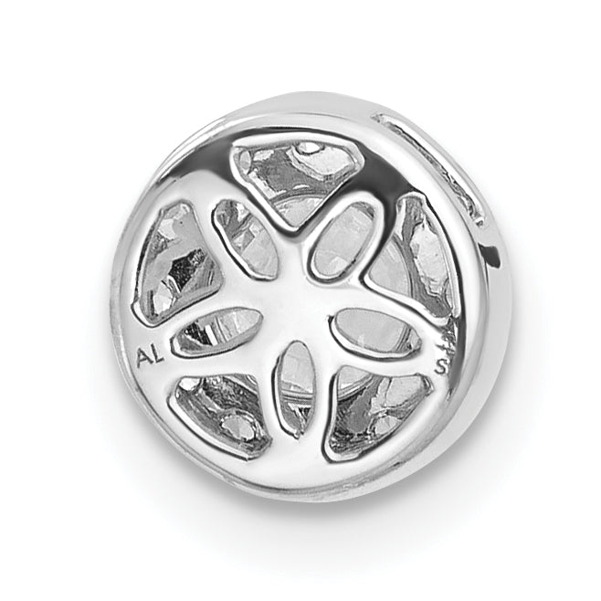 14k White Gold 1/2 Ct. Lab Grown Diamond VS/SI+ G+ Round Halo Chain Slide Pendant