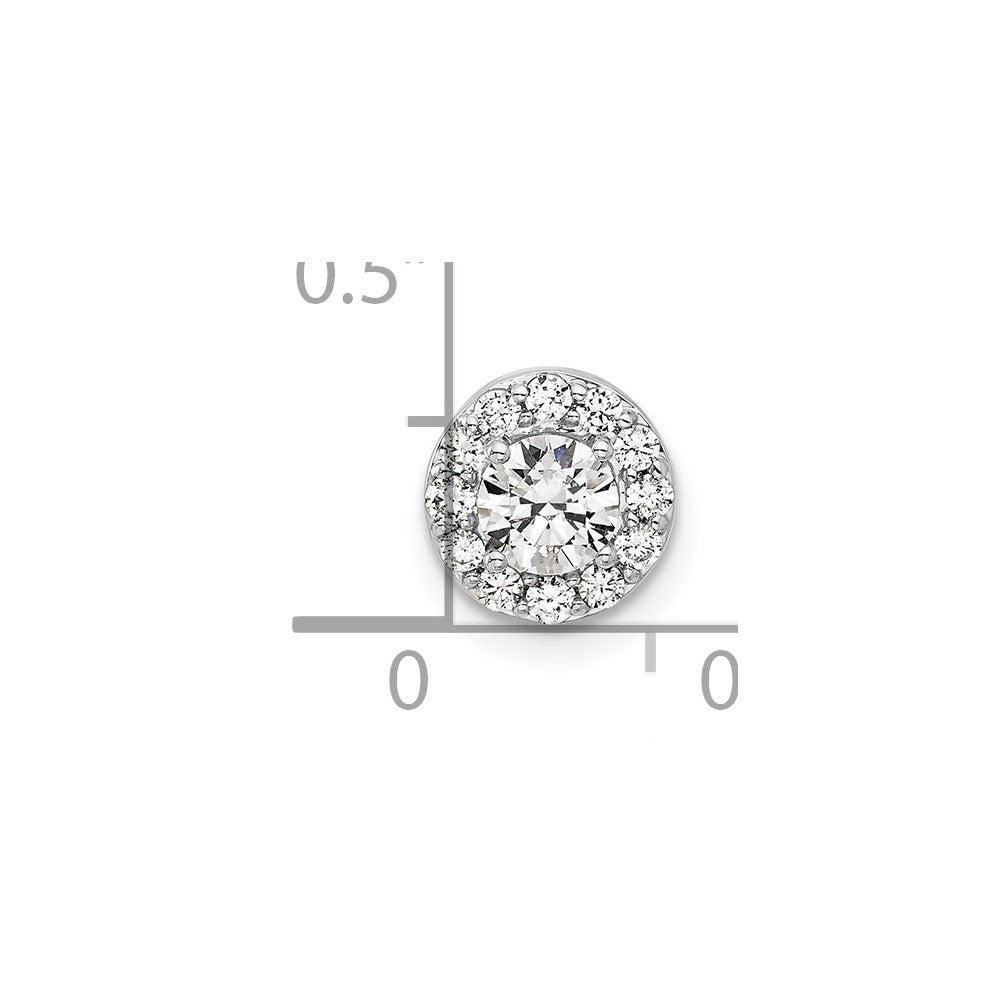 14k White Gold 1/2 Ct. Lab Grown Diamond VS/SI+ G+ Round Complete Halo Chain Slide Pendant