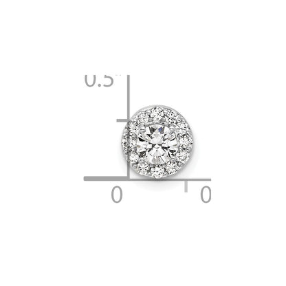 14k White Gold 1/2 Ct. Lab Grown Diamond VS/SI+ G+ Round Complete Halo Chain Slide Pendant