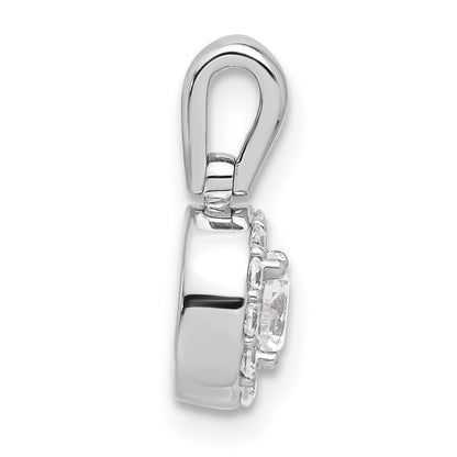 14k White Gold 1/2 Ct. Lab Grown Diamond VS/SI+ G+ Round Halo Pendant