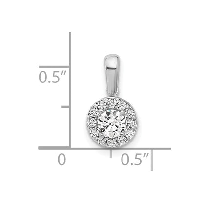 14k White Gold 1/2 Ct. Lab Grown Diamond VS/SI+ G+ Round Halo Pendant