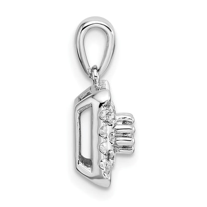 14k White Gold 1/2 Ct. Lab Grown Diamond VS/SI+ G+ Complete Square Cluster Pendant