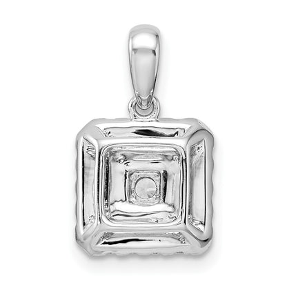 14k White Gold 1/2 Ct. Lab Grown Diamond VS/SI+ G+ Square Cluster Pendant