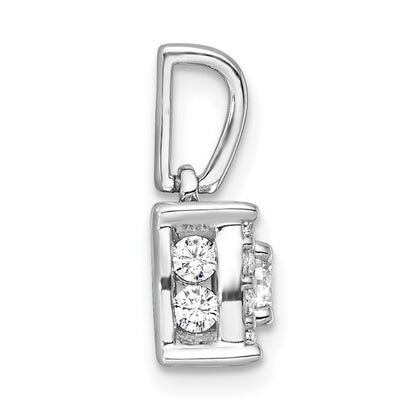 14k White Gold 1/2 Ct. Lab Grown Diamond VS/SI+ G+ Complete Square Pendant