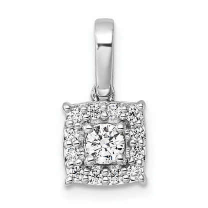 14k White Gold 1/2 Ct. Lab Grown Diamond VS/SI+ G+ Complete Square Pendant