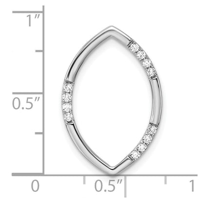 14k White Gold 1/8 Ct. Lab Grown Diamond VS/SI+ G+ Oval Chain Slide Pendant