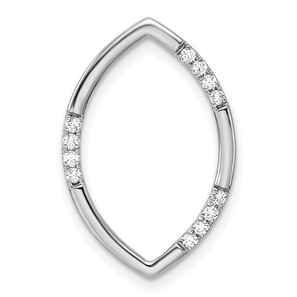 14k White Gold 1/8 Ct. Lab Grown Diamond VS/SI+ G+ Oval Chain Slide Pendant