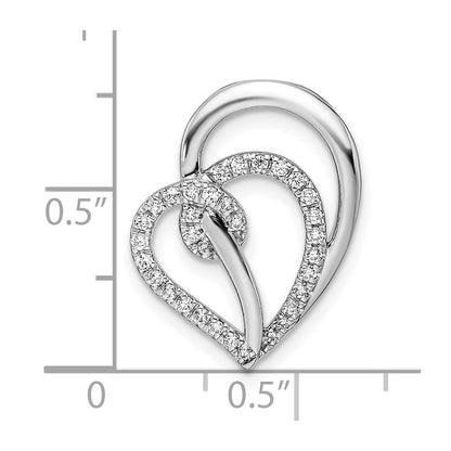 14k White Gold 1/4 Ct. Lab Grown Diamond VS/SI+ G+ Swirl Heart Chain Slide Pendant