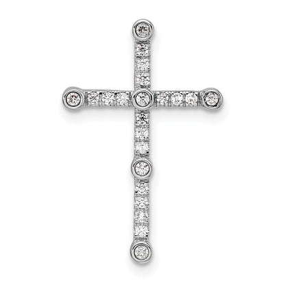 14k White Gold 1/5 Ct. Lab Grown Diamond VS/SI+ G+ Cross Chain Slide Pendant