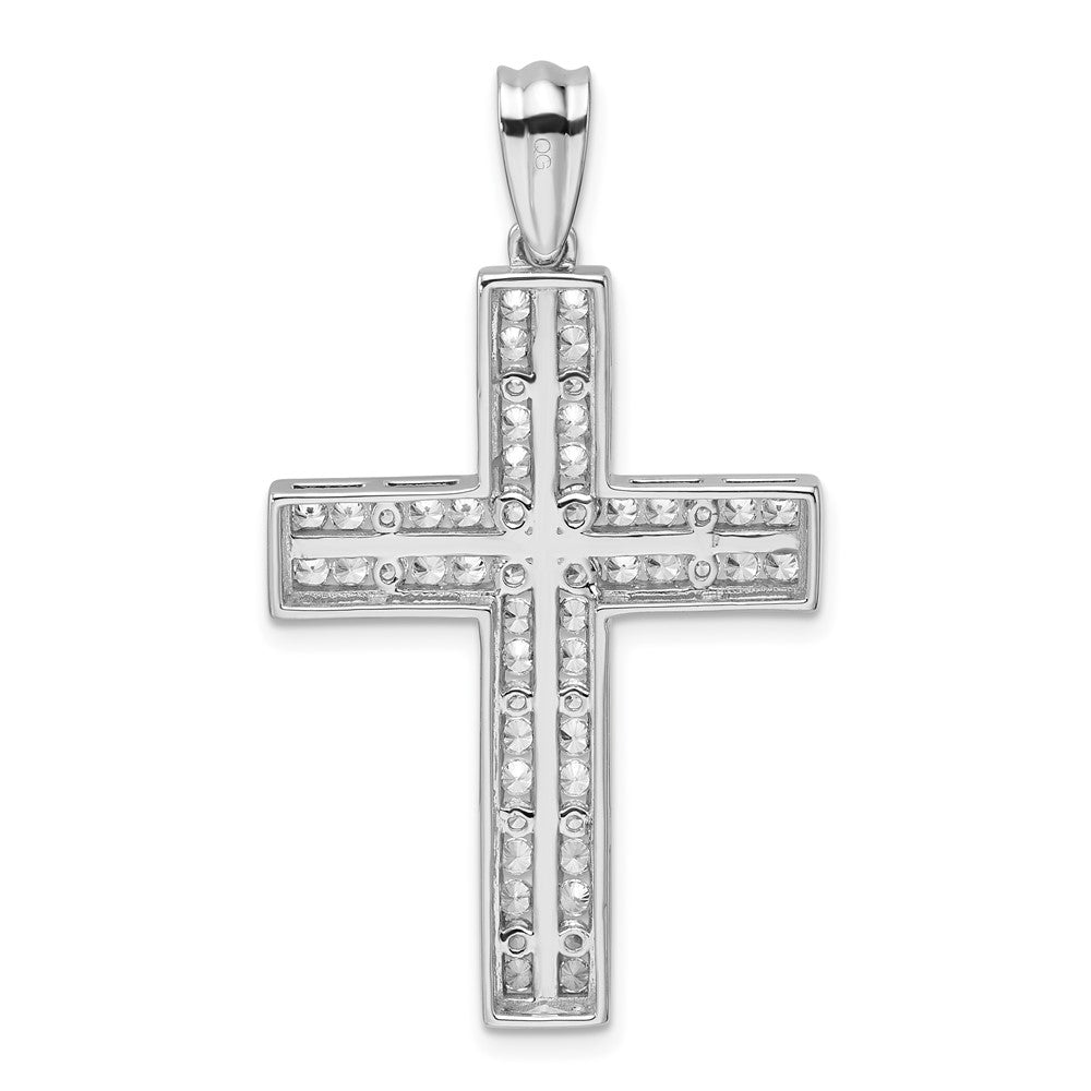 14k White Gold 1 Ct. Lab Grown Diamond VS/SI+ G+ Double Cross Pendant