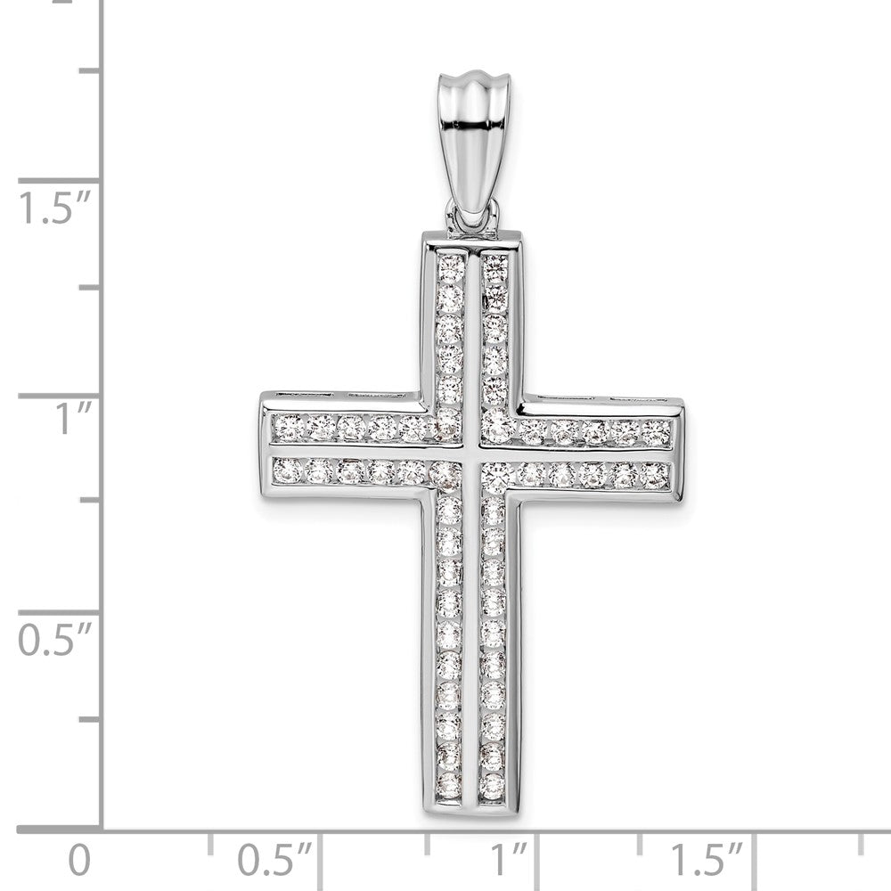 14k White Gold 1 Ct. Lab Grown Diamond VS/SI+ G+ Double Cross Pendant