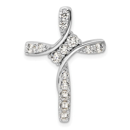 14k White Gold 7/8 Ct. Lab Grown Diamond VS/SI+ G+ Chain Slide Pendant