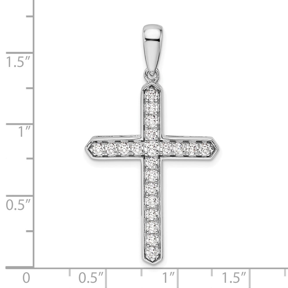 14k White Gold 3/4 Ct. Lab Grown Diamond VS/SI+ G+ Cross Pendant