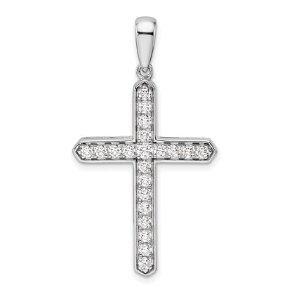 14k White Gold 3/4 Ct. Lab Grown Diamond VS/SI+ G+ Cross Pendant
