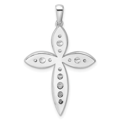 14k White Gold 3/4 Ct. Lab Grown Diamond VS/SI+ G+ Cross Pendant
