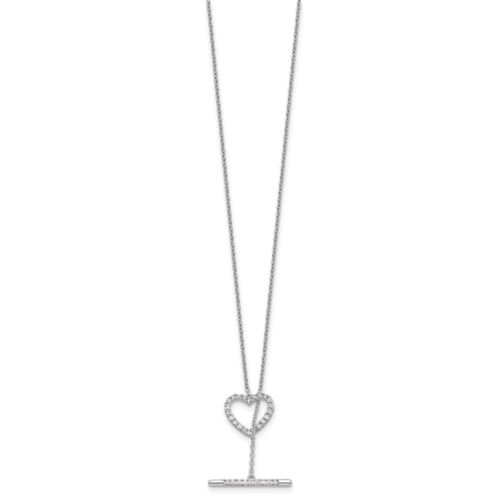 14k White Gold 1/3 Ct. Lab Grown Diamond VS/SI+ G+ 20 inch Heart Toggle Necklace