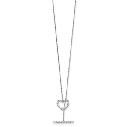 14k White Gold 1/3 Ct. Lab Grown Diamond VS/SI+ G+ 20 inch Heart Toggle Necklace