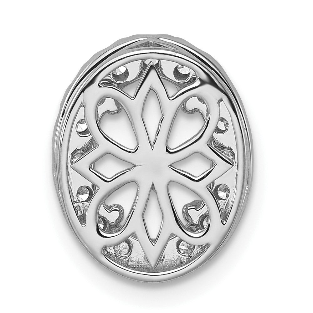 14k White Gold 1/2 Ct. Lab Grown Diamond VS/SI+ G+ Semi Mount Halo Chain Slide Pendant