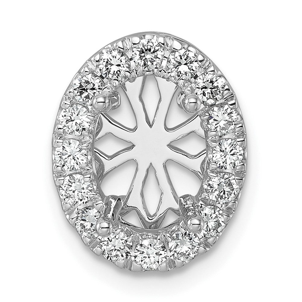 14k White Gold 1/2 Ct. Lab Grown Diamond VS/SI+ G+ Semi Mount Halo Chain Slide Pendant