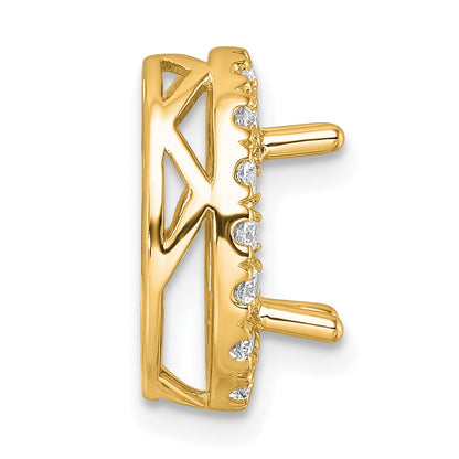 14k Yellow Gold 1/2 Ct. Lab Grown Diamond VS/SI+ G+ Halo Chain Slide Pendant