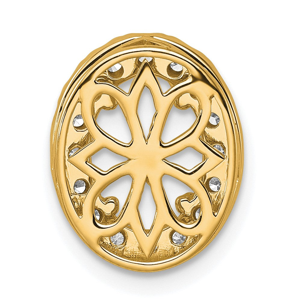 14k Yellow Gold 1/2 Ct. Lab Grown Diamond VS/SI+ G+ Semi Mount Halo Chain Slide Pendant