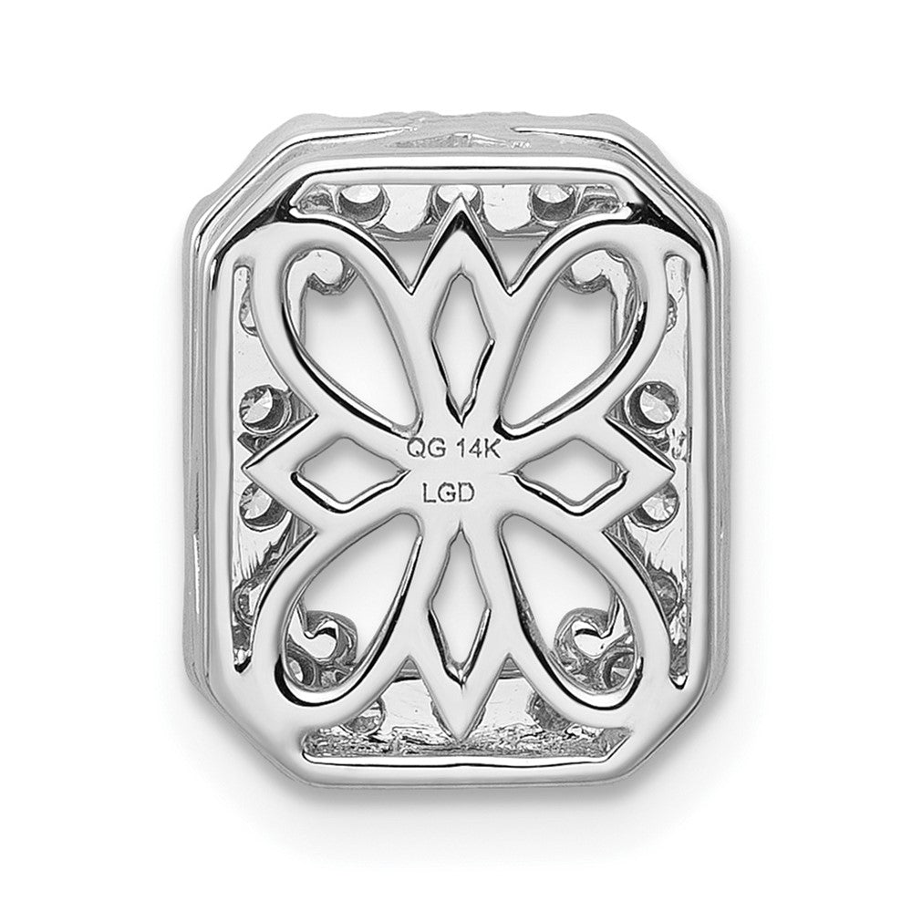 14k White Gold 1/2 Ct. Lab Grown Diamond VS/SI+ G+ Halo Chain Slide Pendant