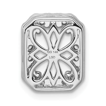 14k White Gold 1/2 Ct. Lab Grown Diamond VS/SI+ G+ Halo Chain Slide Pendant