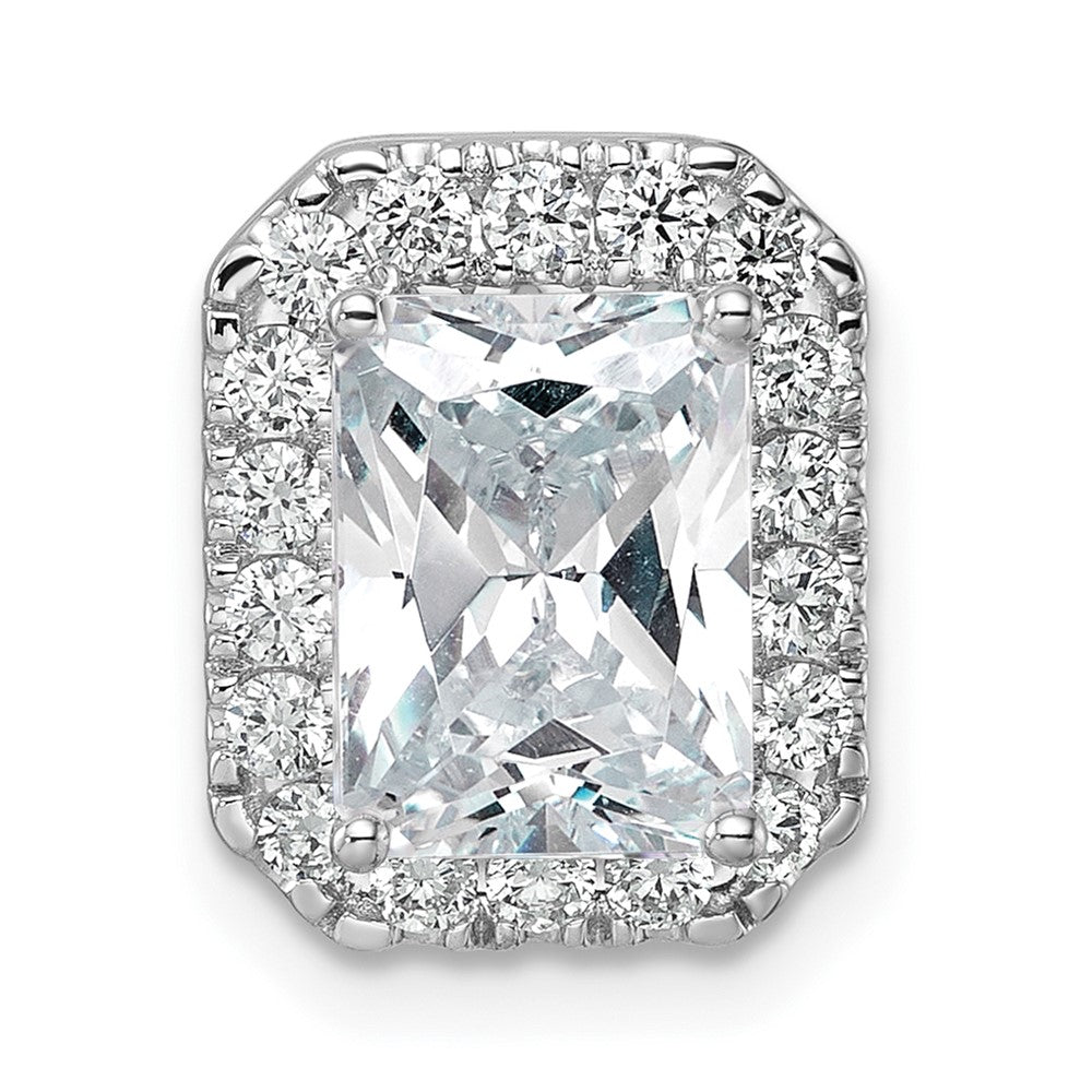 14k White Gold 1/2 Ct. Lab Grown Diamond VS/SI+ G+ Halo Chain Slide Pendant