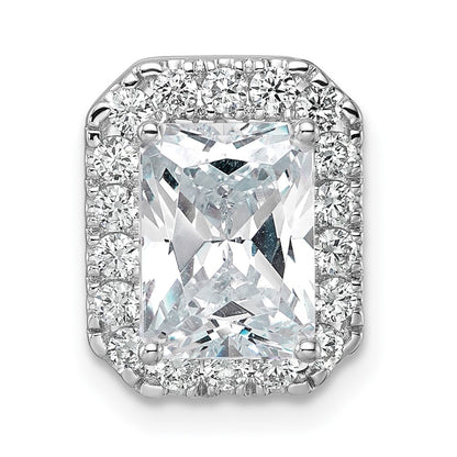 14k White Gold 1/2 Ct. Lab Grown Diamond VS/SI+ G+ Halo Chain Slide Pendant