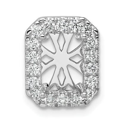 14k White Gold 2 1/2 Ct. Lab Grown Diamond VS/SI+ G+ Radiant Halo Chain Slide Pendant