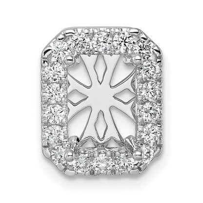 14k White Gold 1/2 Ct. Lab Grown Diamond VS/SI+ G+ Halo Chain Slide Pendant