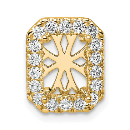 14k Yellow Gold 2 1/2 Ct. Lab Grown Diamond VS/SI+ G+ Radiant Halo Chain Slide Pendant