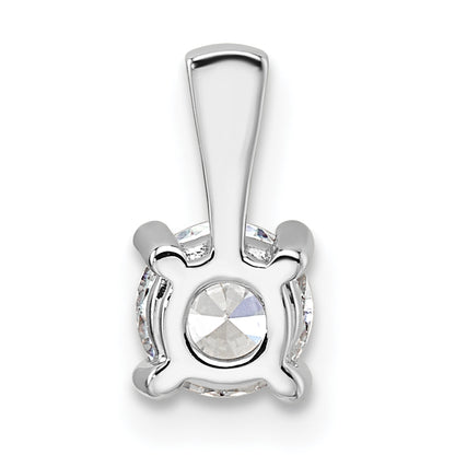 14k White Gold 1/2 Ct. Lab Grown Diamond VS/SI+ G+ Round Four Prong Pendant
