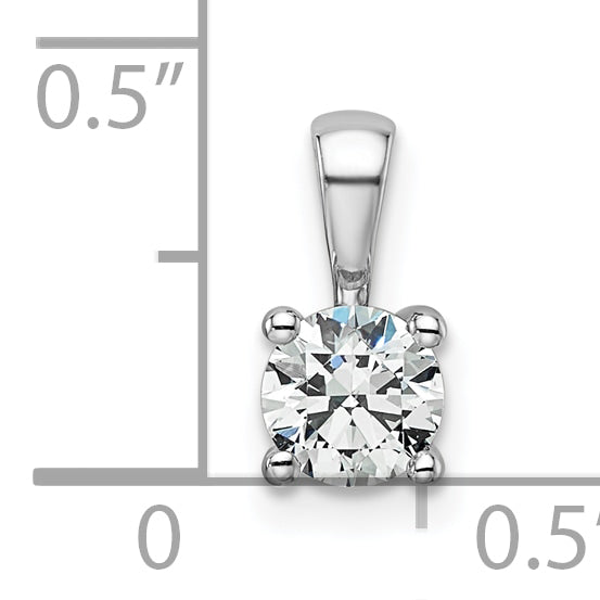 14k White Gold 14k White Gold 1/2 carat Lab Grown Diamond VS+ F+ Round Complete Four Prong Pendant