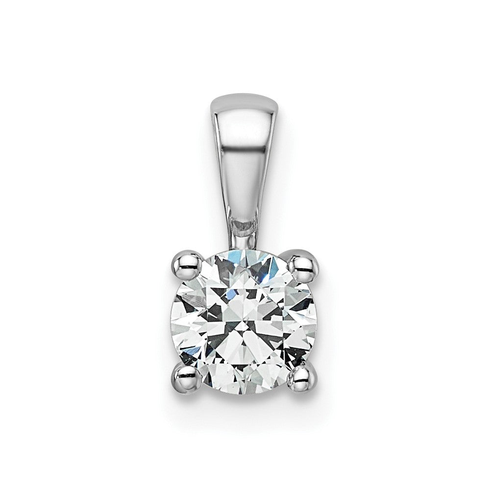 14k White Gold 1/2 Ct. Certified Lab Grown Diamond VS/SI+ G+ Round Complete Four Prong Pendant