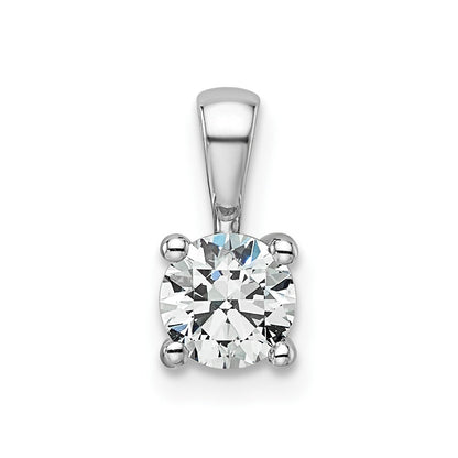 14k White Gold 1/2 Ct. Certified Lab Grown Diamond VS/SI+ G+ Round Complete Four Prong Pendant