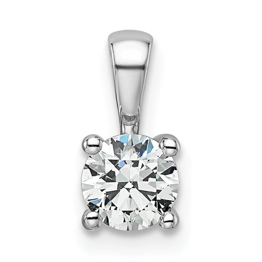 14k White Gold 14k White Gold 1/2 carat Lab Grown Diamond VS+ F+ Round Complete Four Prong Pendant