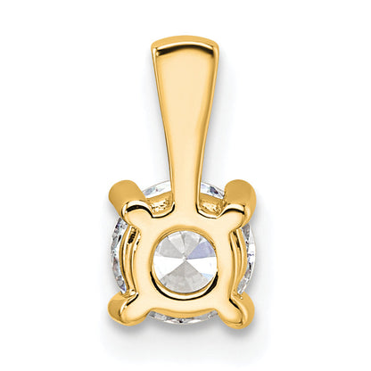 14K Yellow Gold 1/2 Carat Certified Lab Grown Diamond Vs+ F+ Round Complete Four Prong Pendant