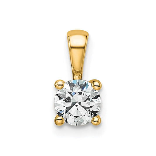 14k Yellow Gold 1/2 Ct. Certified Lab Grown Diamond VS/SI+ G+ Round Complete Four Prong Pendant