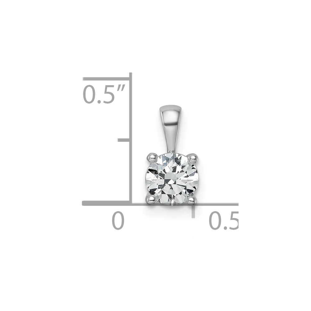 14k White Gold 3/4 Ct. Certified Lab Grown Diamond VS/SI+ G+ Round Complete Four Prong Pendant