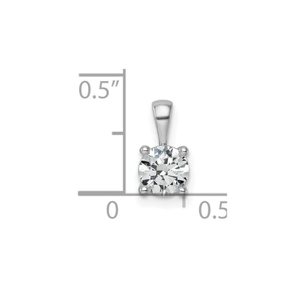 14k White Gold 3/4 Ct. Certified Lab Grown Diamond VS/SI+ G+ Round Complete Four Prong Pendant