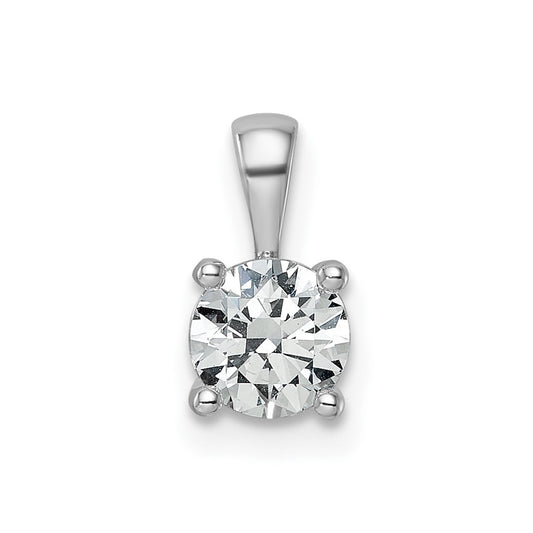 14k White Gold 3/4 Ct. Certified Lab Grown Diamond VS/SI+ G+ Round Complete Four Prong Pendant